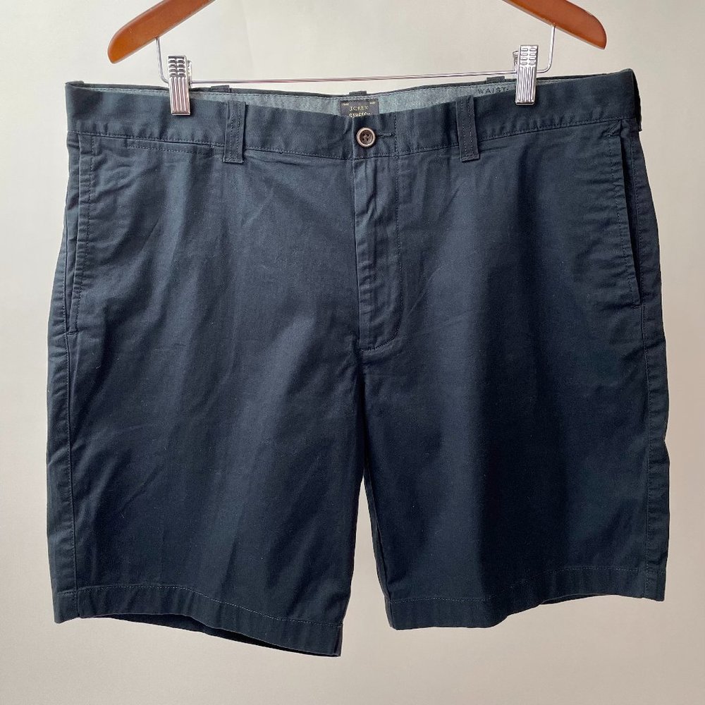New Men's J. Crew 9" Stretch Chino Shorts, Navy Blue, Size 38